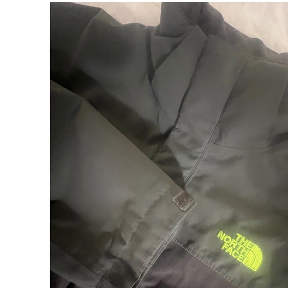 The North Face Mens HyVent Jacket Grey Lime Green Fleece Lined L Large Pit Zips